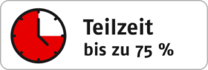 Textgrafik „Teilzeit bis zu 75%“
